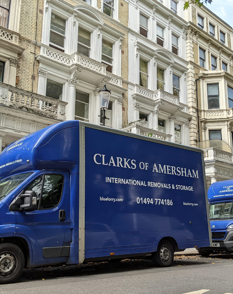 Clarks of Amersham van in a city